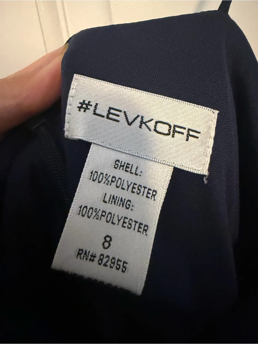 LEVKOFF Navy Chiffon Maxi Formal Dress Size 8 Bridesmaid Twist Front‎ Gown